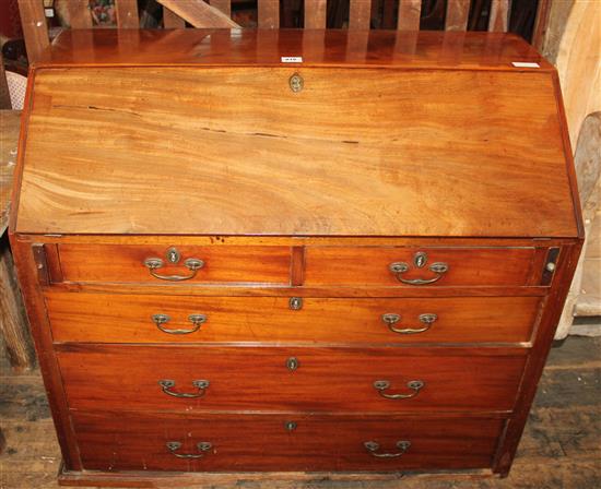 George III mahogany bureau(-)